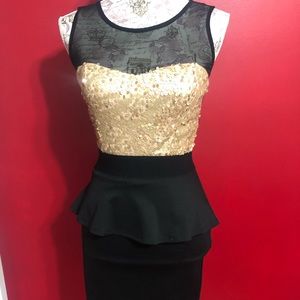 Black and gold dress